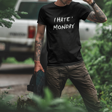 тениска с текст аз мразя понеделник/i hate monday