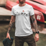 Тениска "Wild" , тениска за планинари, с принт текст, луна и гора